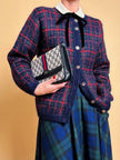 Cardigan In lana fantasia tartan 