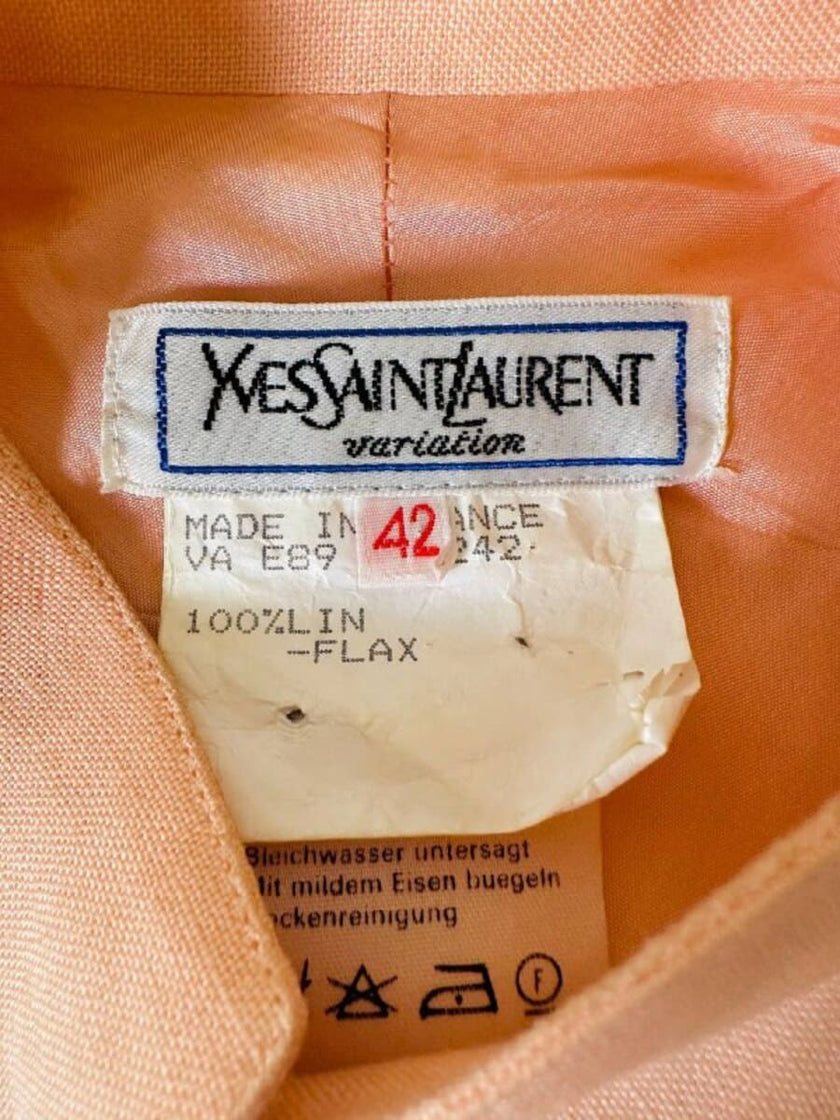 Chemisier in lino rosa pesca “Yves Saint Laurent”