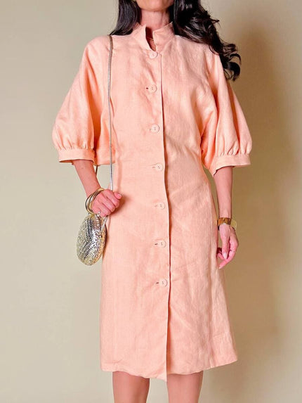 Chemisier in lino rosa pesca “Yves Saint Laurent”