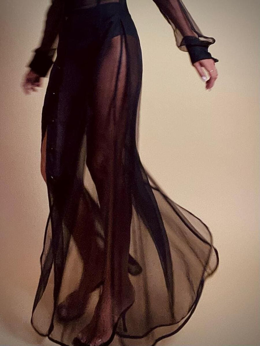 Chemisier in organza nera 