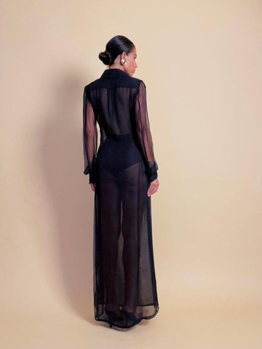 Chemisier in organza nera 