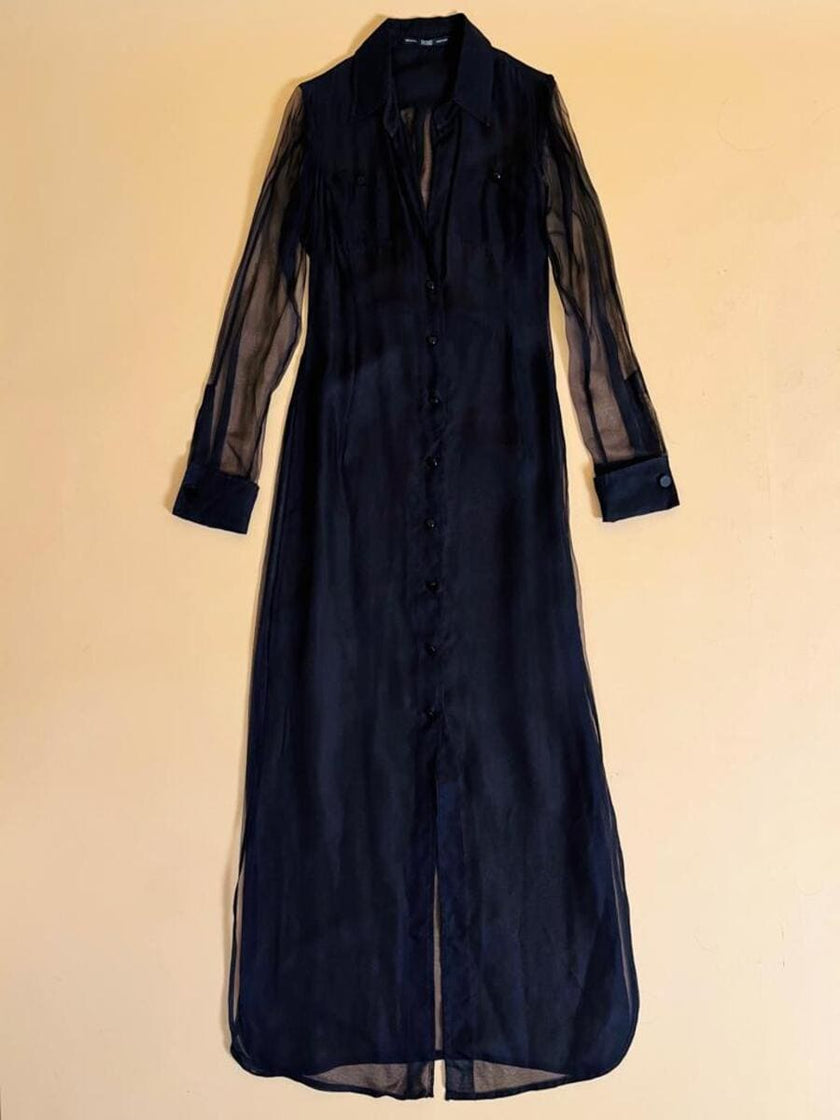 Chemisier in organza nera 