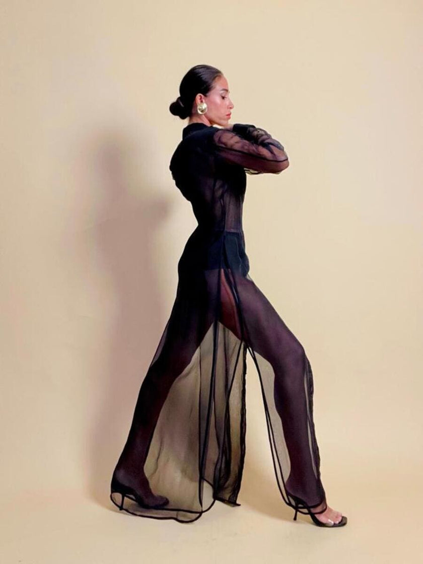 Chemisier in organza nera 