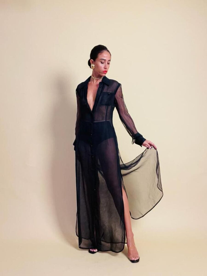 Chemisier in organza nera 
