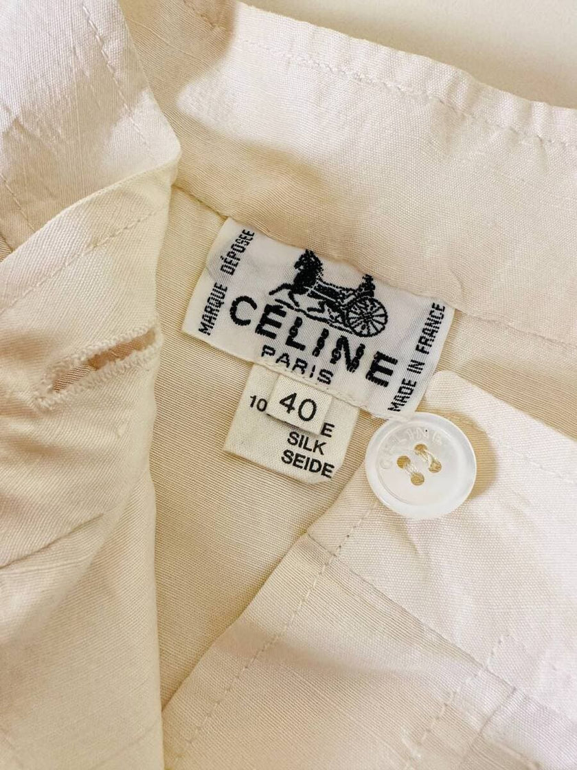 Abito in seta grezza color avorio “Céline”