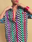 Chemisier oversize in seta fantasia optical