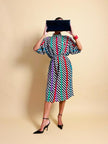 Chemisier oversize in seta fantasia optical