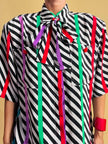 Chemisier oversize in seta fantasia optical
