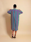 Chemisier oversize in seta fantasia optical