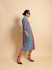 Chemisier oversize in seta fantasia optical