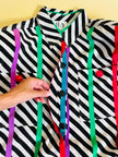 Chemisier oversize in seta fantasia optical