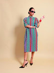 Chemisier oversize in seta fantasia optical