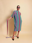 Chemisier oversize in seta fantasia optical