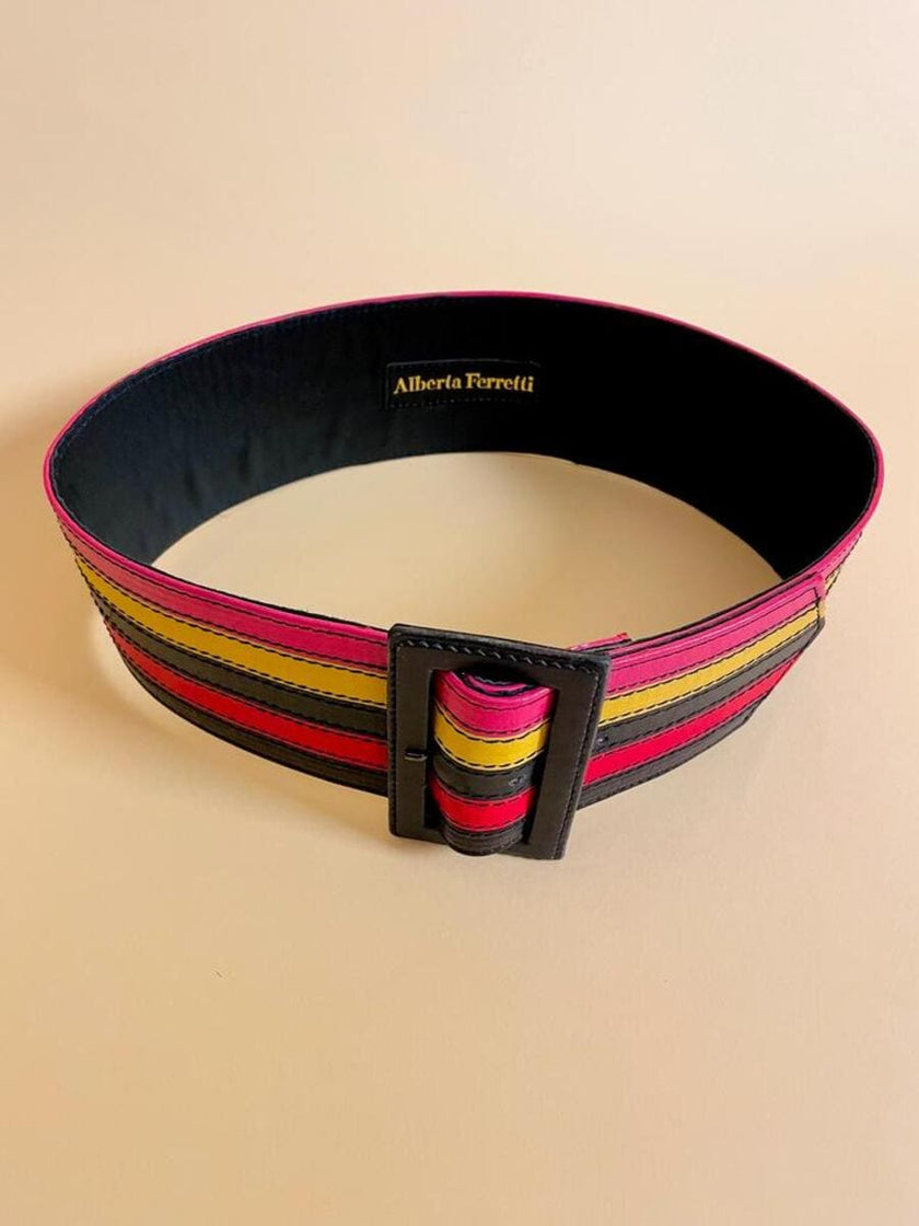 Cintura in pelle multicolor 