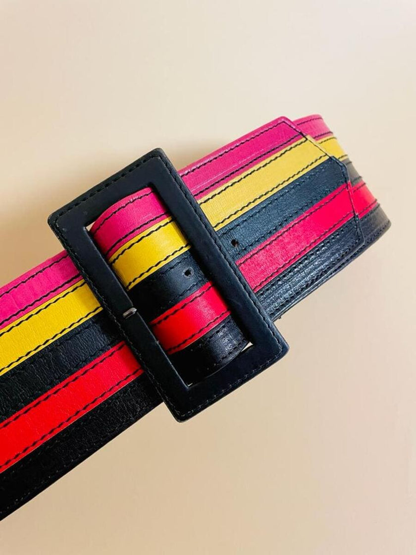 Cintura in pelle multicolor 
