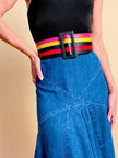 Cintura in pelle multicolor 