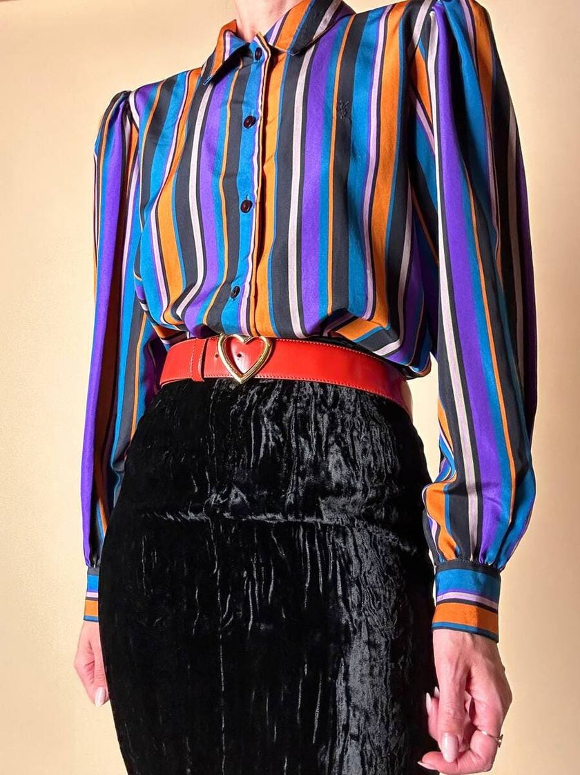 Cinturón de piel con hebilla de corazón dorada “Moschino”