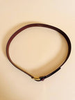 Cintura in pelle bordeaux con hardware oro 