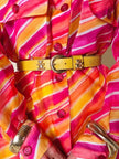 Cintura in pelle gialla con orsetti dorati “Furla”