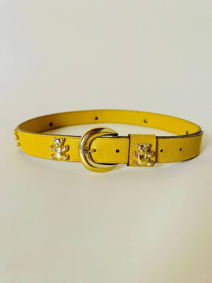Cintura in pelle gialla con orsetti dorati “Furla”
