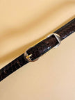 Cintura in whips testa di moro con fibbia oro e argento
