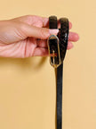 Cintura in whips testa di moro con fibbia oro e argento