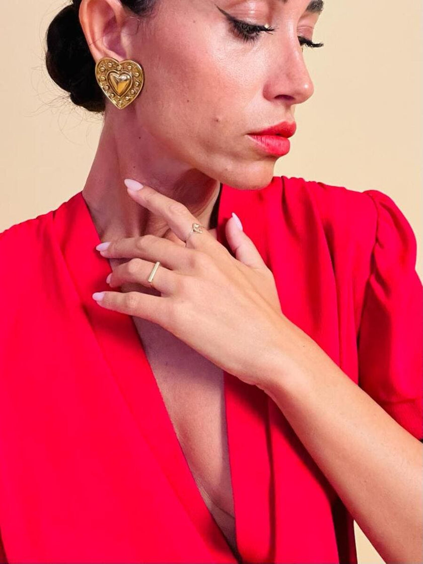 Maxi clip a cuore oro 
