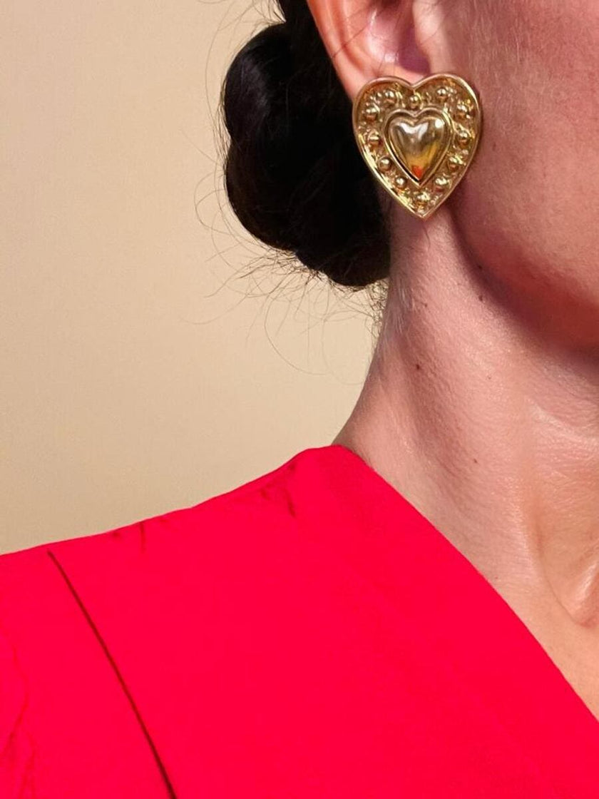 Maxi clip a cuore oro 