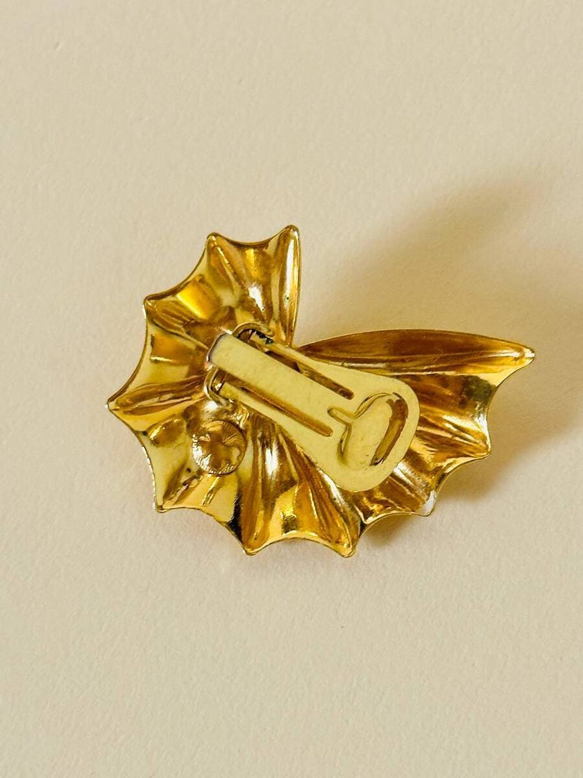 Clip dorate a forma di conchiglia con perle cabochon
