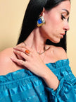 Maxi clip oro con pietra blu