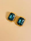 Clip oro con grande strass verde marino