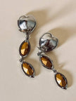 Clip pendenti argento con maxi strass “Yves Saint Laurent”