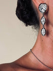 Clip pendenti argento con maxi strass “Yves Saint Laurent”