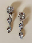 Clip pendenti argento con maxi strass “Yves Saint Laurent”