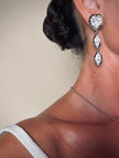 Clip pendenti argento con maxi strass “Yves Saint Laurent”