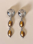 Clip pendenti argento con maxi strass “Yves Saint Laurent”