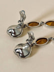 Clip pendenti argento con maxi strass “Yves Saint Laurent”