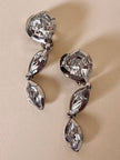Clip pendenti argento con maxi strass “Yves Saint Laurent”
