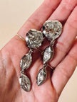 Clip pendenti argento con maxi strass “Yves Saint Laurent”
