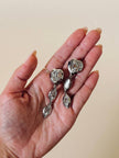 Clip pendenti argento con maxi strass “Yves Saint Laurent”