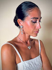 Clip pendenti argento con maxi strass “Yves Saint Laurent”