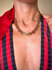 Collier a catena dorato con moduli design