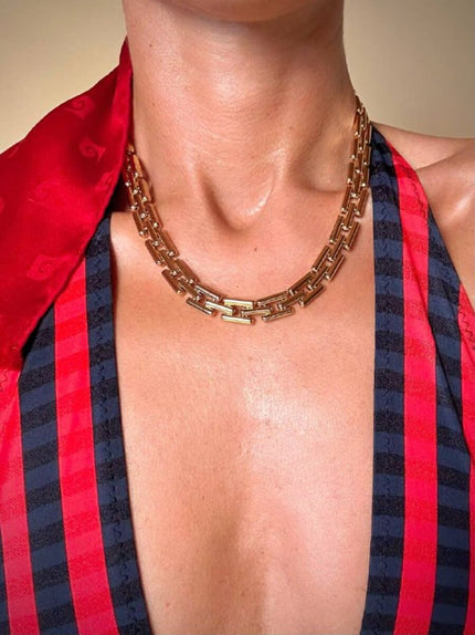 Collier a catena dorato con moduli design
