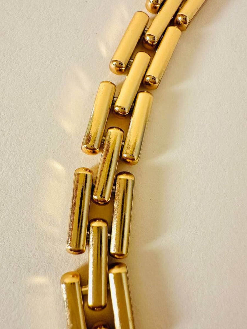Collier a catena dorato con moduli design
