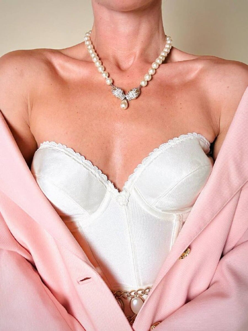 Collier di perle con teste di leopardo “Pierre Cardin”