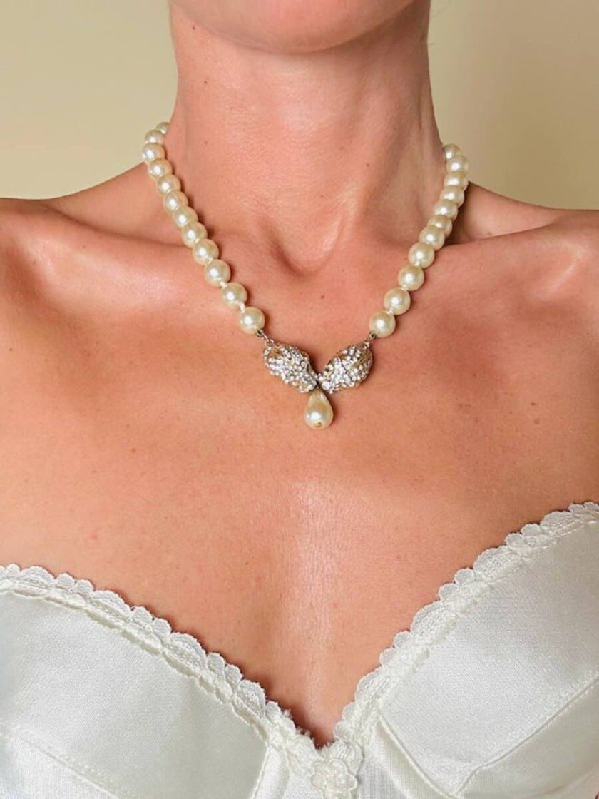 Collier di perle con teste di leopardo “Pierre Cardin”