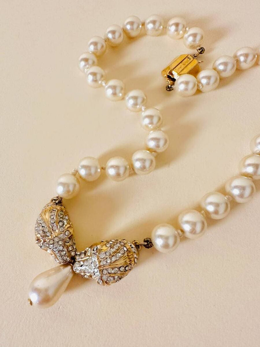 Collier di perle con teste di leopardo “Pierre Cardin”
