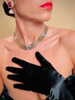 Collier in maglia metallica oro con cristalli incastonati