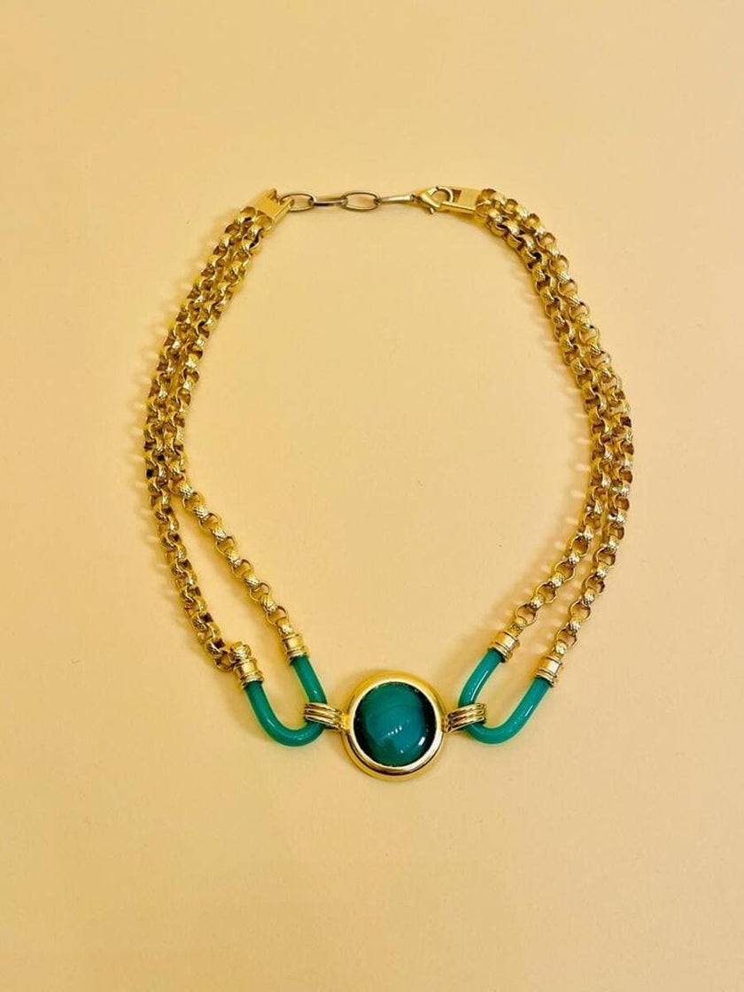 Collier in metallo e vetro 