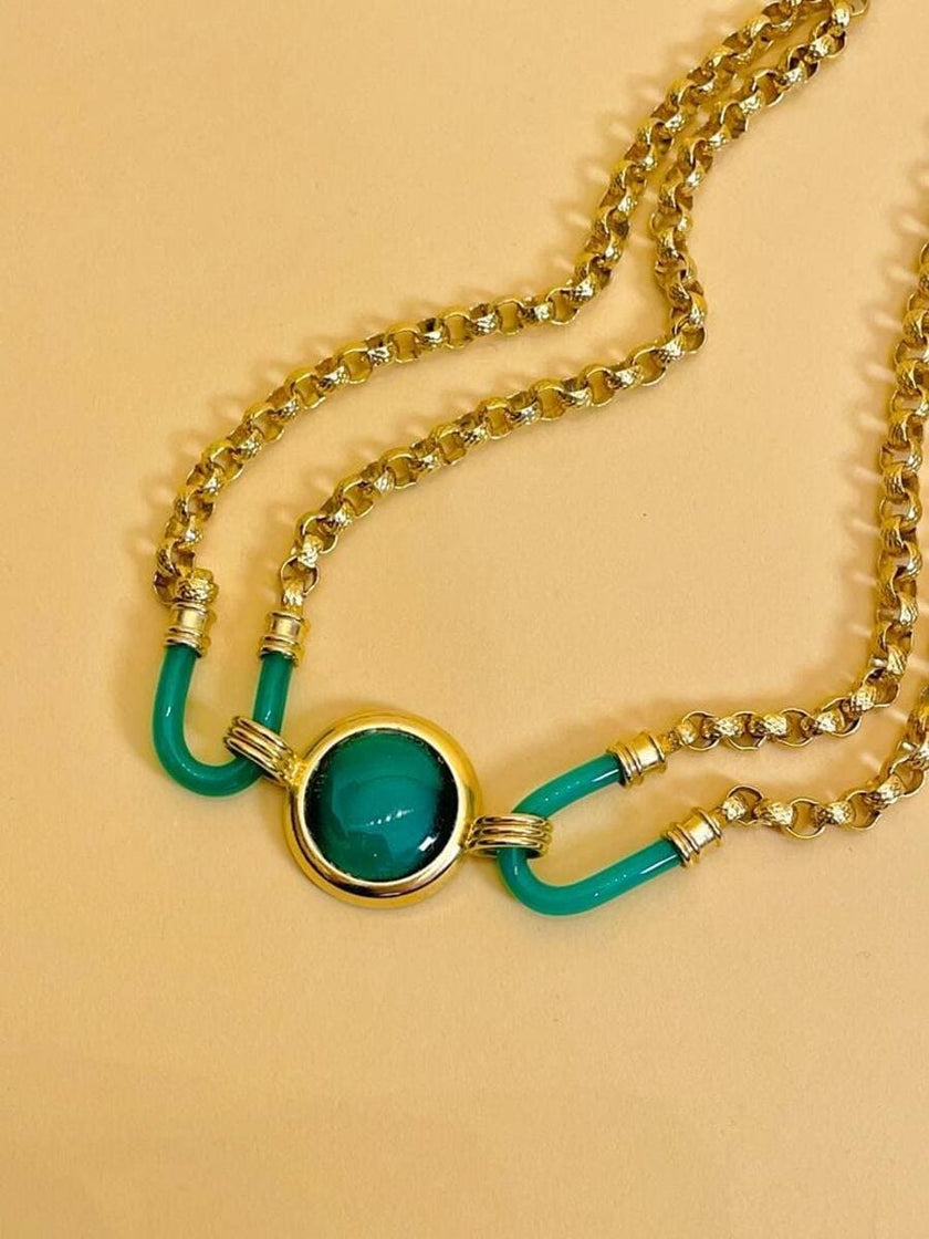 Collier in metallo e vetro 